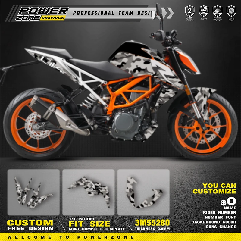 

PowerZone for Custom Team Graphics Backgrounds Decals Stickers Kit For KTM 2017-2020 DUKE 125 390 Motorcycle SUPERMOTO 012