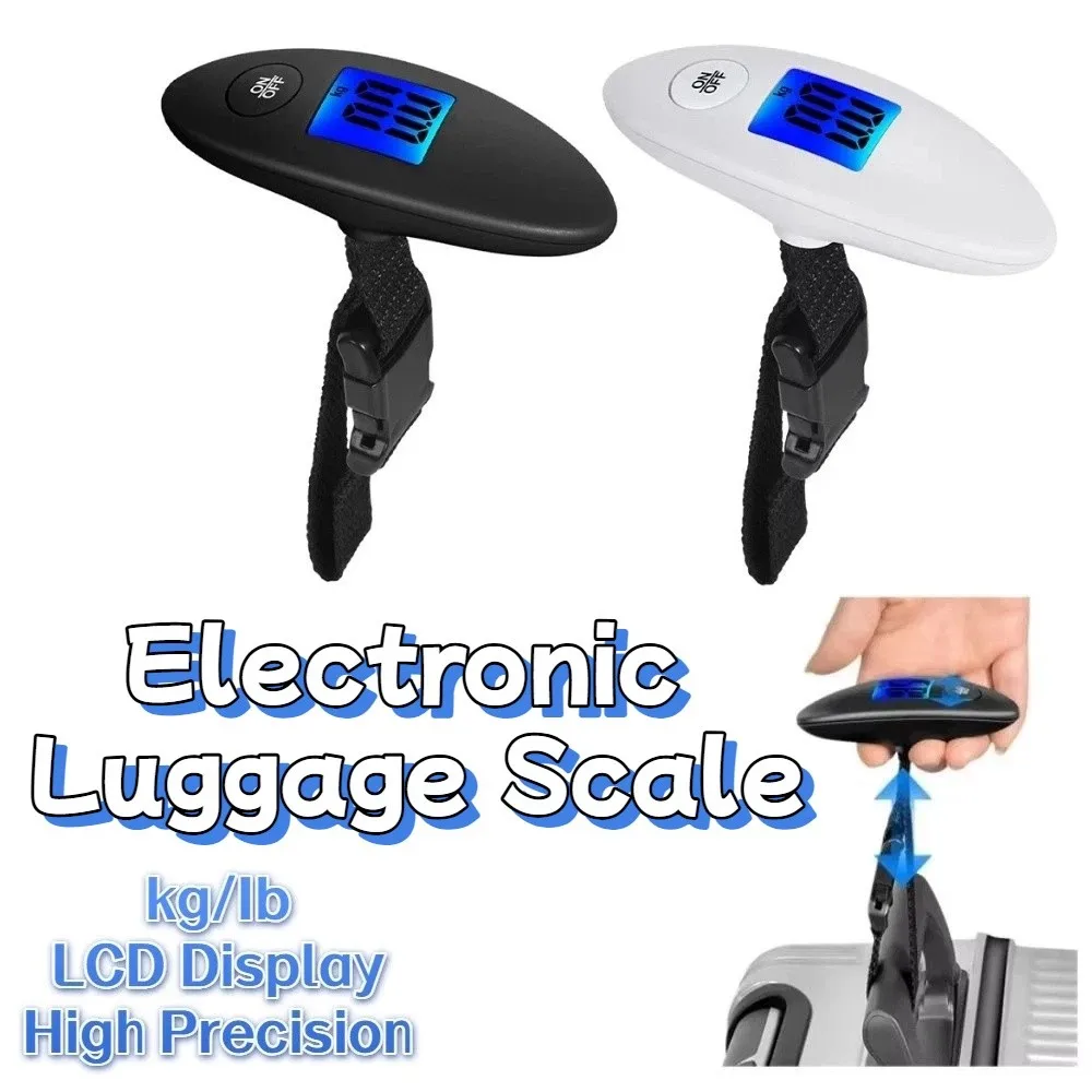 Spindle Shape Electronic Luggage Scale Portable kg/Ib Travel Weighing Scale High Precision LCD Display Digital Hanging Scales