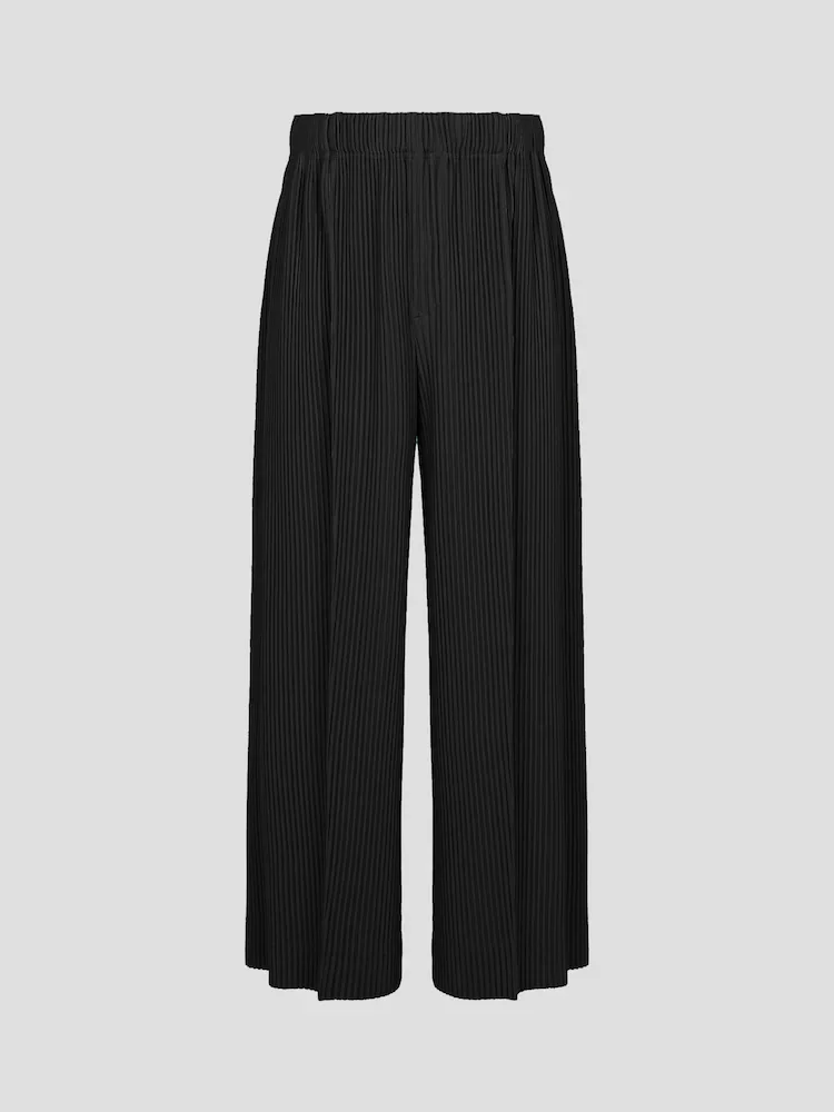 Neue Miyake Plissierte Herrenhose mit Weitem Bein, Lässige Baggy-Hose im High-Street-Stil – Detail 8