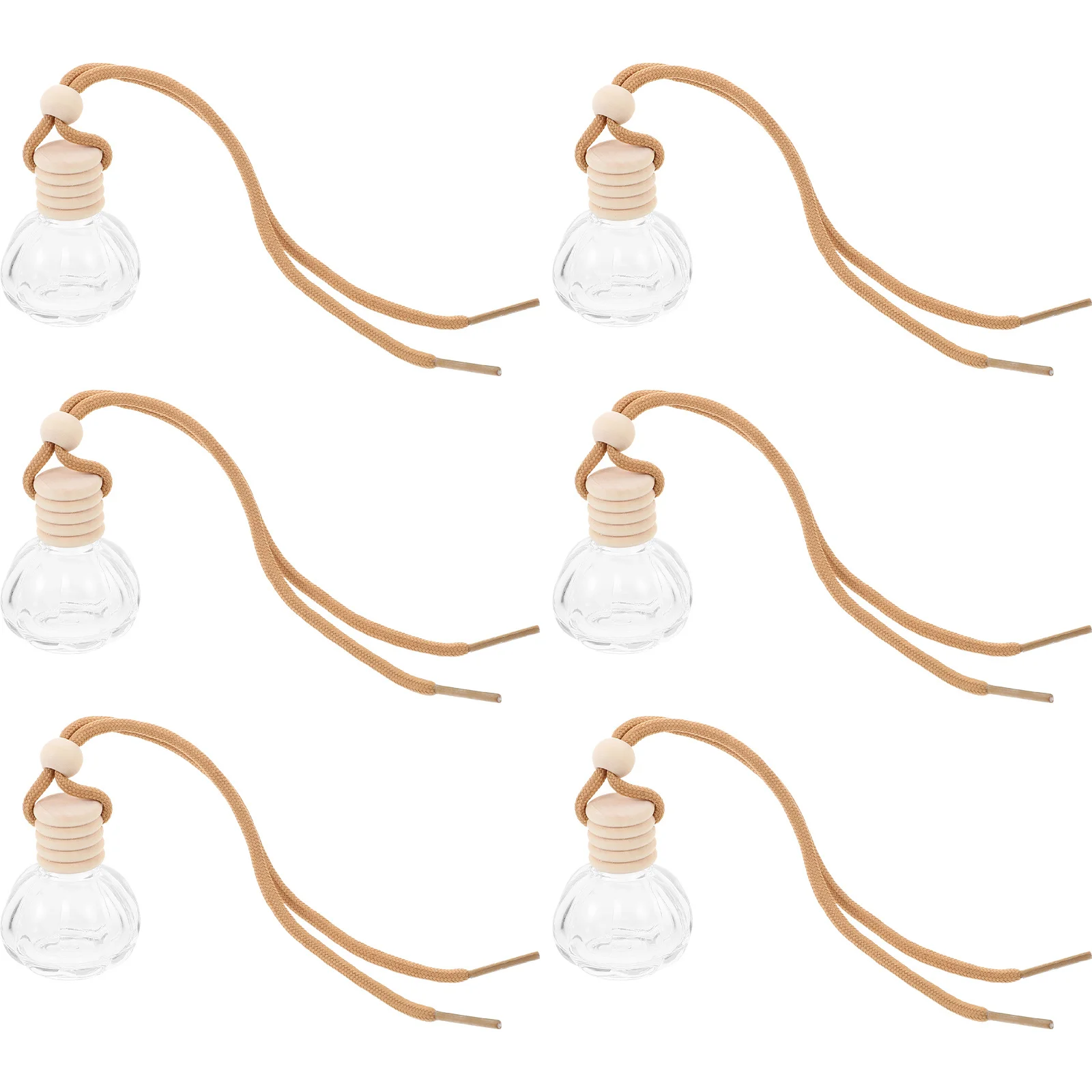 6 個車エッセンシャルオイルディフューザーボトル詰め替え香水容器芳香剤アロマセラピーボトルカーアクセサリー用