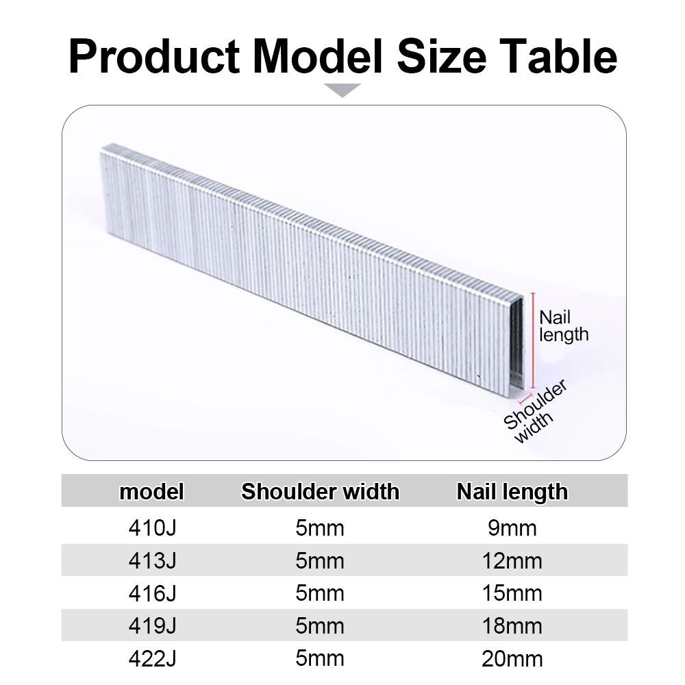 3610Pcs 410J 413J 416J 419J 422J Staple Woodworking Nails Framing Tacker For Electric Nails Stapler Gun Furniture Hand Tool