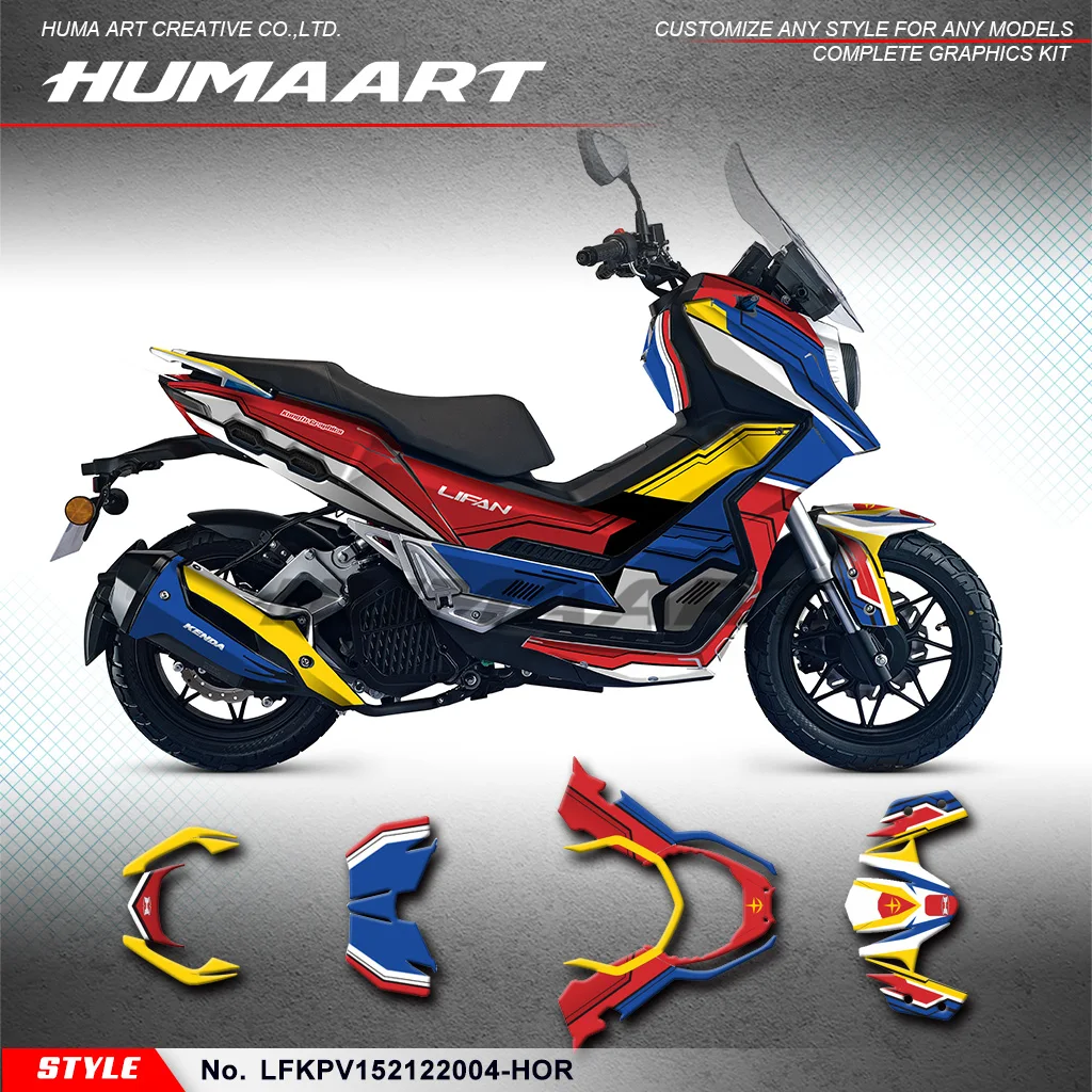 

HUMAART Custom Graphics Decal Kit UV-resistant Vinyl for LIFAN KPV 150 2021 2022 Scooter, Protector, LFKPV152122004-HOR