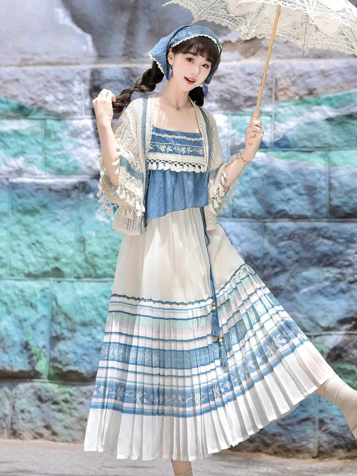 

New Chinese Style National Style Han Elements Hanfu Women Improve Dress Summer Day Seaside Fiesta Carnival Halloween Cos Cosplay