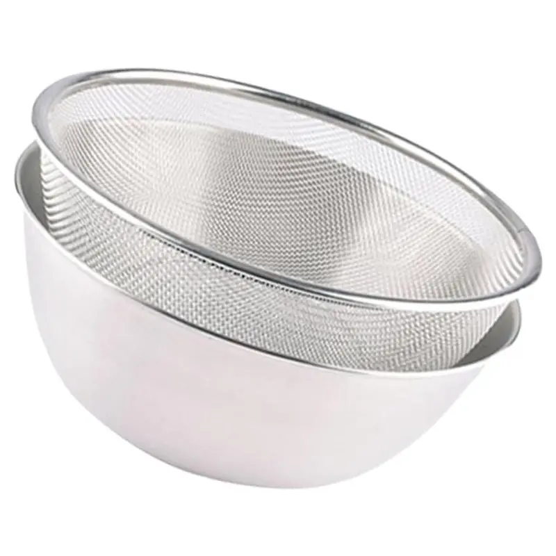 

ABZV-Drain Basket And Bowl Stainless Steel Kitchen Colander Set For Easy Washing Of Fruits Vegetables And Rice Tool