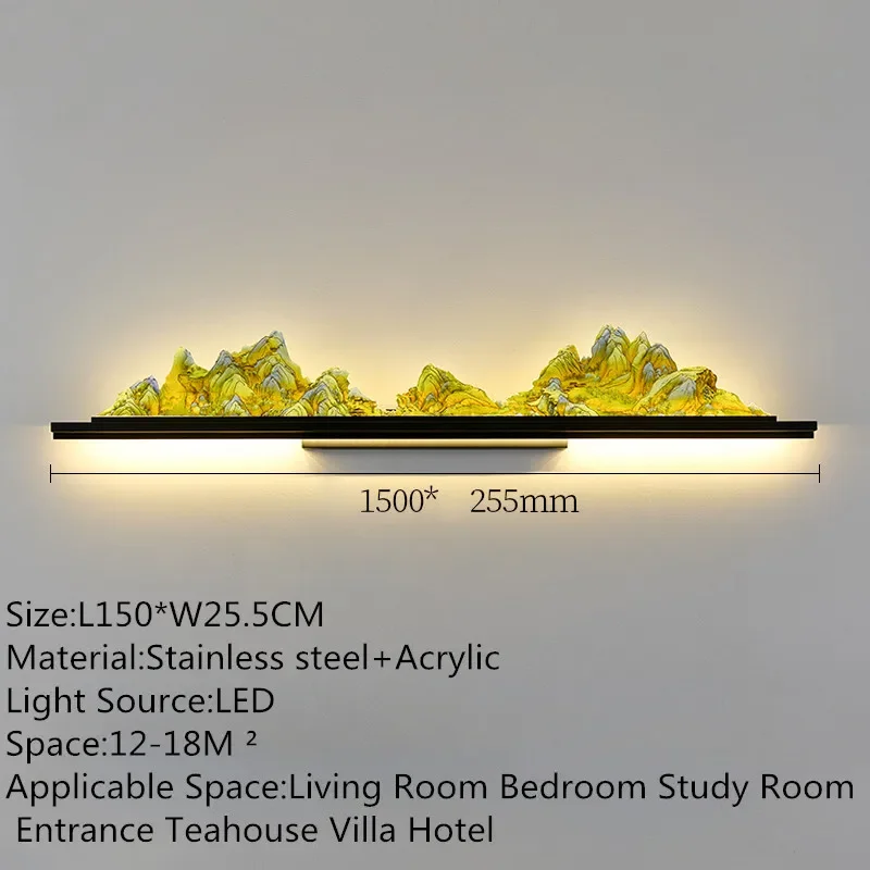 TEMAR Modern Picture Wall Light Chinese Creative Landscape Mural Sconce Lamp LED For Home Living Room Study Bedroom Decoration