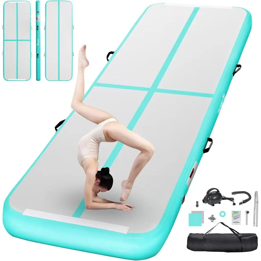 

Portable Air Gymnastics Mat - 4/8 Inch Thick for Training, Yoga, and Home Use with Pump