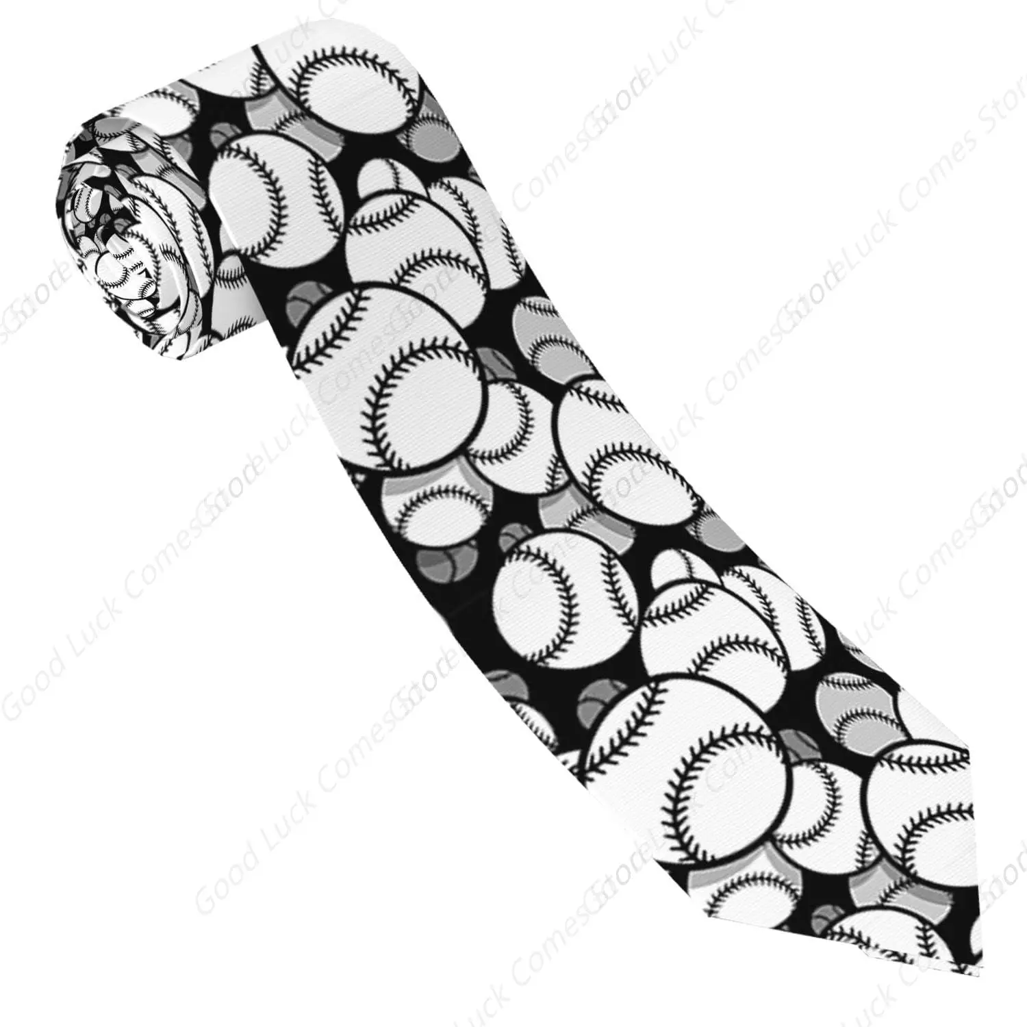 

Black White Baseball Men's Tie Necktie Formal Business Suit for Men Wedding Groom Groomsmen Boyfriend