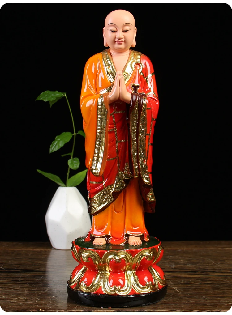 2 قطعة مجموعة مزار المنزل معبد البوذية تمثال بوذا ساكياموني بوذا مساعد اليسار واليمين آلهة نان كاي