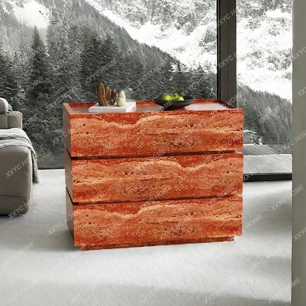 Premium Vintage Green Jade Stone Dresser - Handcrafted Luxury Marble Slate 3/4/5-Drawer Storage Cabinet Custom Retro
