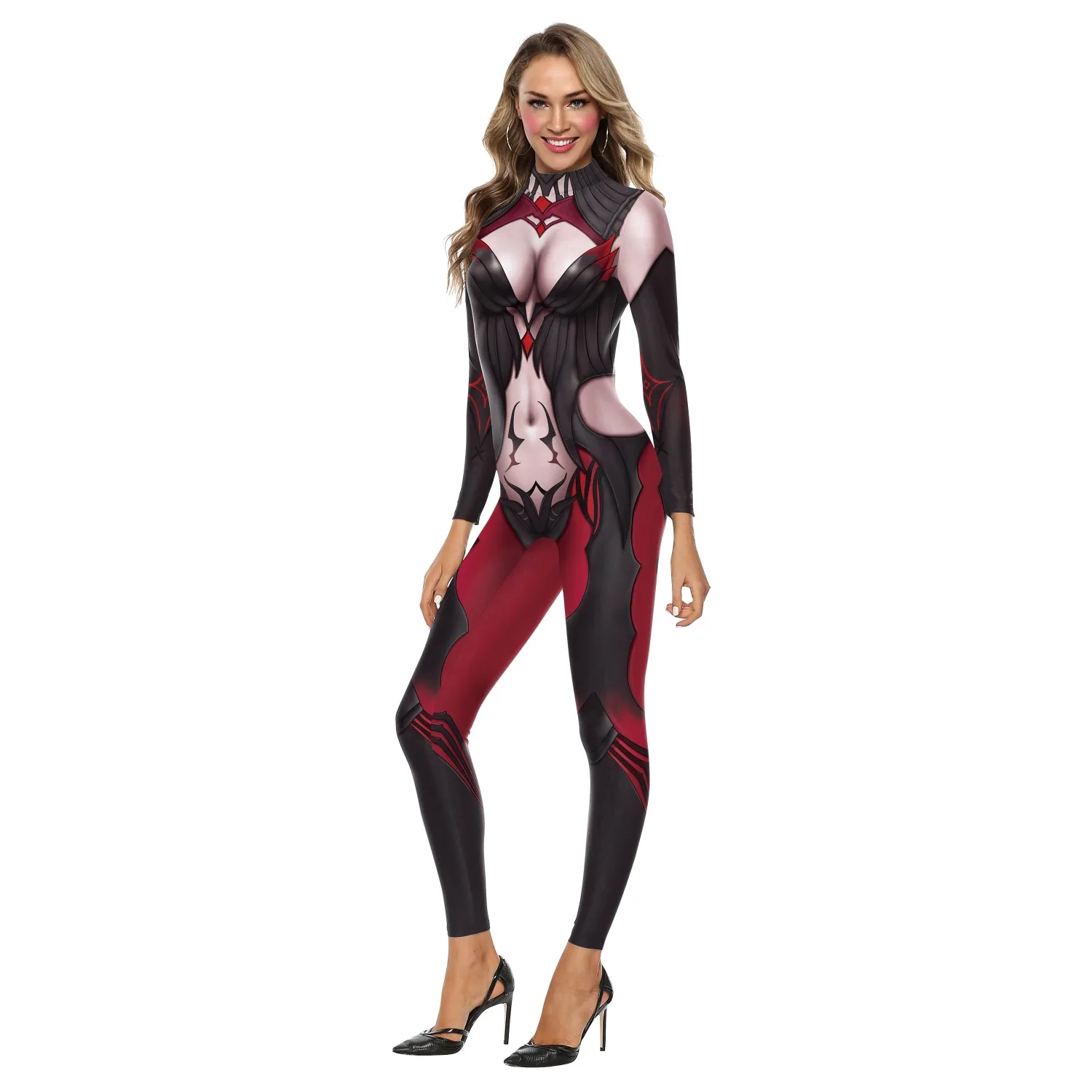 

Vampire Demon Personality Fashion Print Role Play Female Witch Performance Jumpsuit Stage Performance Tights Clothing 2026
