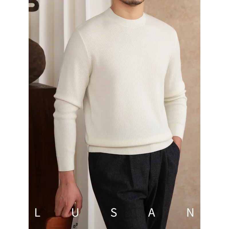 

Mr. Lusan, осенний пригородный британский мужской тонкий пуловер с круглым вырезом, свитер с длинными рукавами, простой модный свитер в стиле ретро