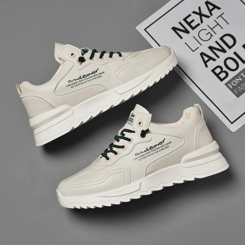 

Новые повседневные спортивные кроссовки большого размера с твердой кожаной поверхностью, плоской подошвой, низким верхом, круглой головкой и модной шнуровкой