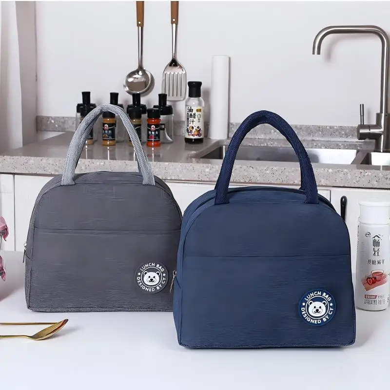 Homefish Insulated Lunch Bag Aluminum Foil Bento Bag Student Thermal Meal Handbag