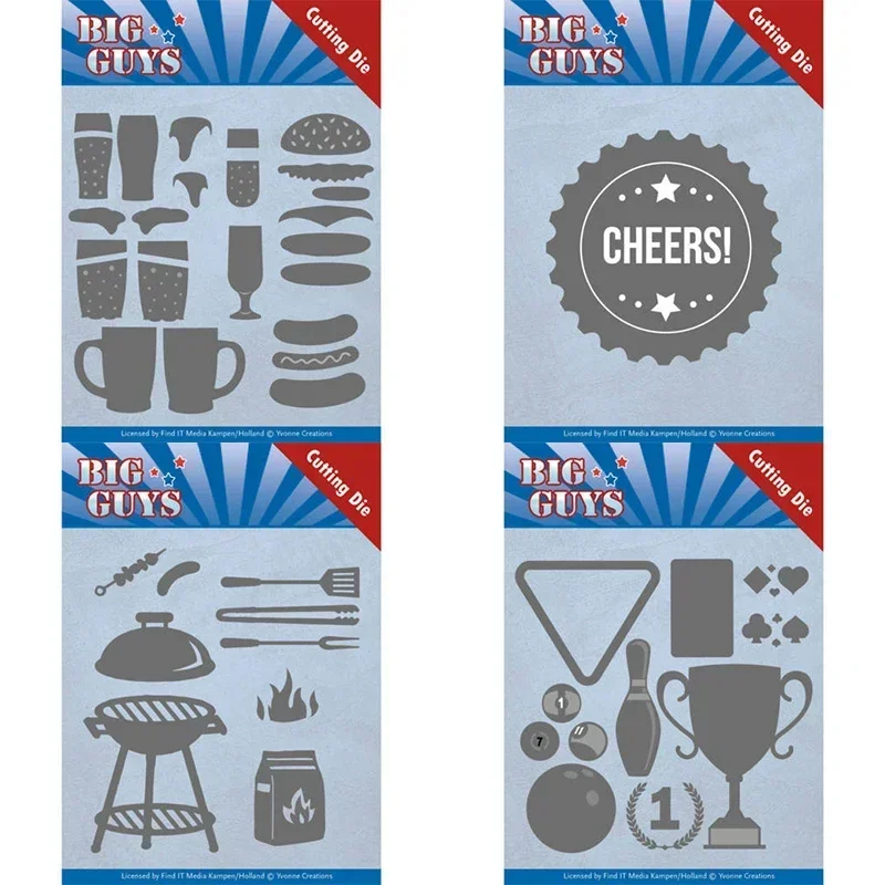 

Mmao Crafts Metal Steel Cutting Dies New Burger Grill Trophy Medal Stencil For DIY Scrapbooking Paper/photo Cards Embossing Dies