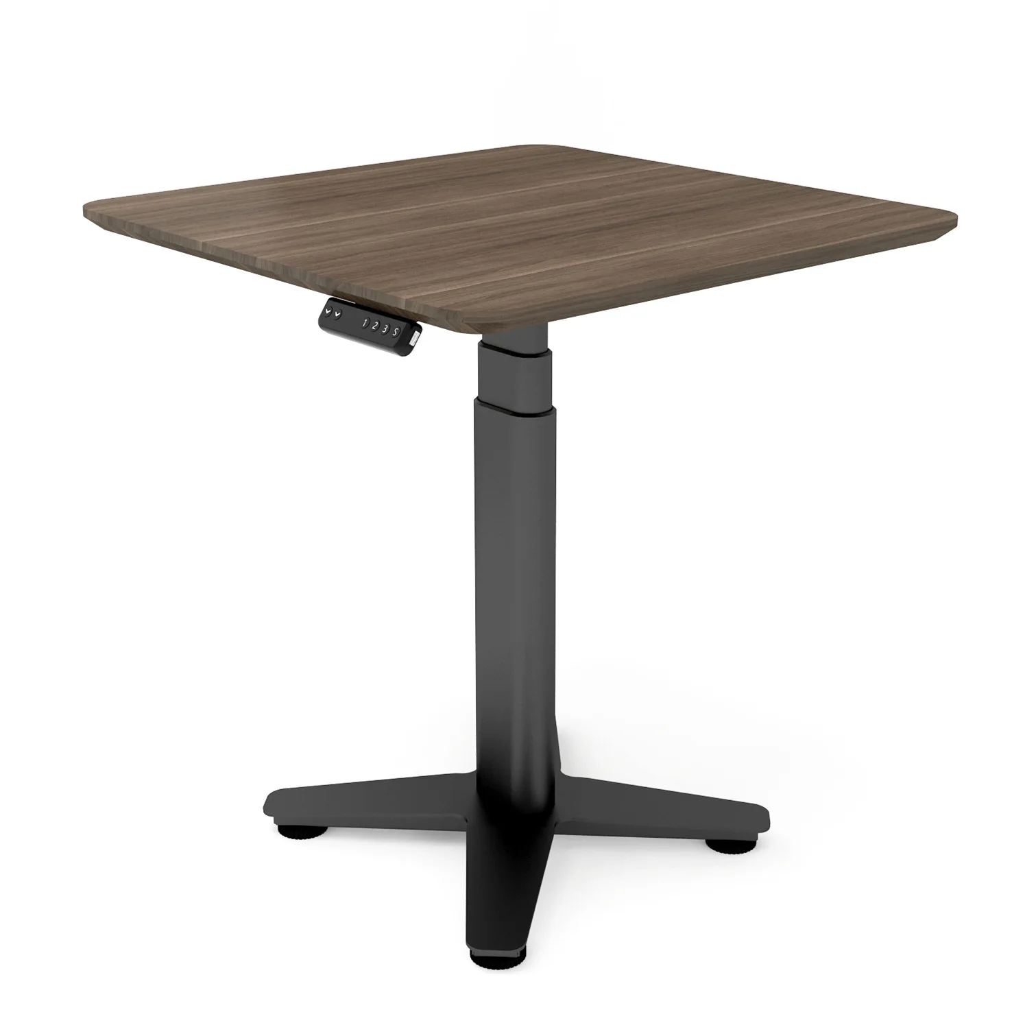 ！@Shumate Modern Ergonomic Electric Height Adjustable Meeting Table Small Square Electric Tea Bar Desk Panel Wood Style Metal