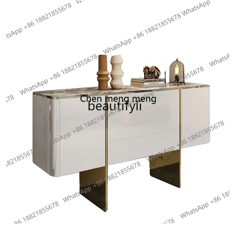 

X Italian light luxury entrance cabinet simple modern rock slab dining side cabinet restaurant solid wood decoration entry cabin