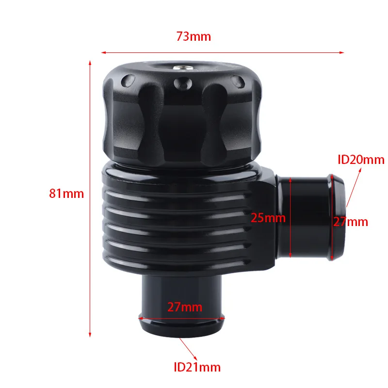 Car Modified Universal 25MM Single Side Turbo Blowoff Valve Adjustable Boost Pressure Valve Black