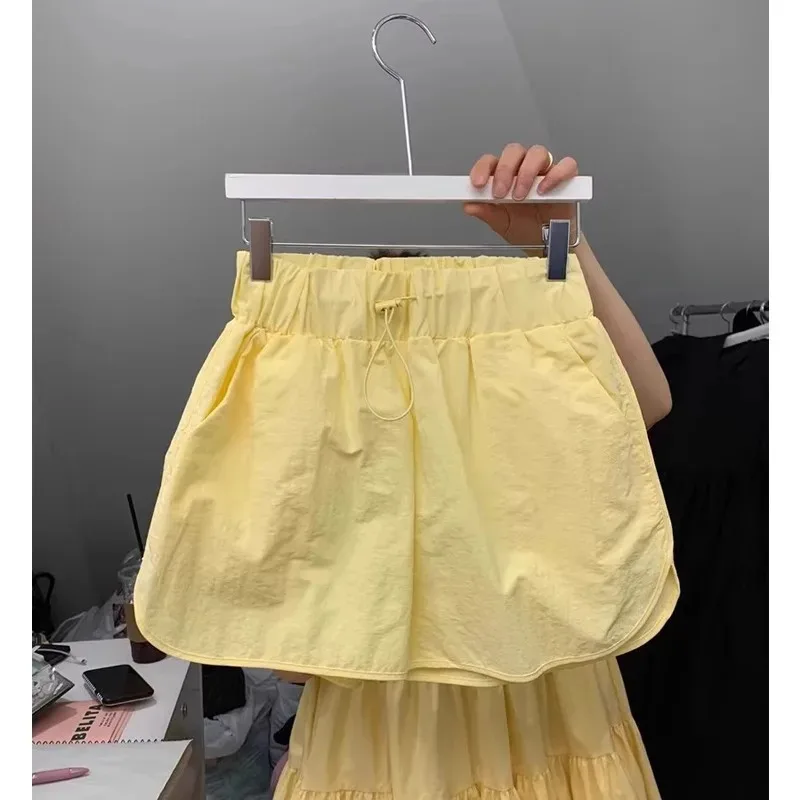 

Qui Dry Elastic Waist Sports Fitn Wide Leg Summer orts Women's Casual Pants High Waist ort Length Polyester Fiber