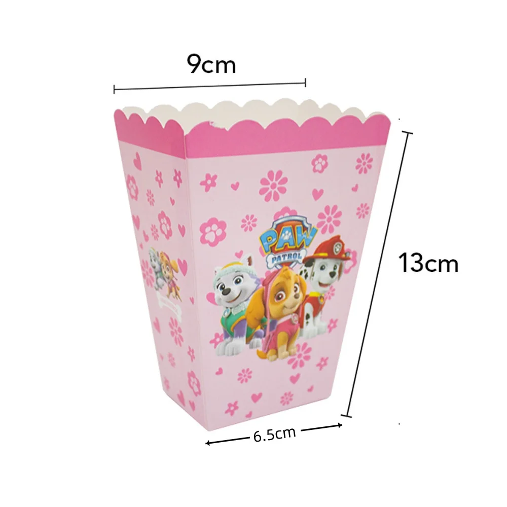 Skye Paw Patrol Popcorn Box Birthday Party Decor Dog Gift Box Cookies Candy Chocolate Box Kids Baby Shower Party Supplies Gifts - view 3