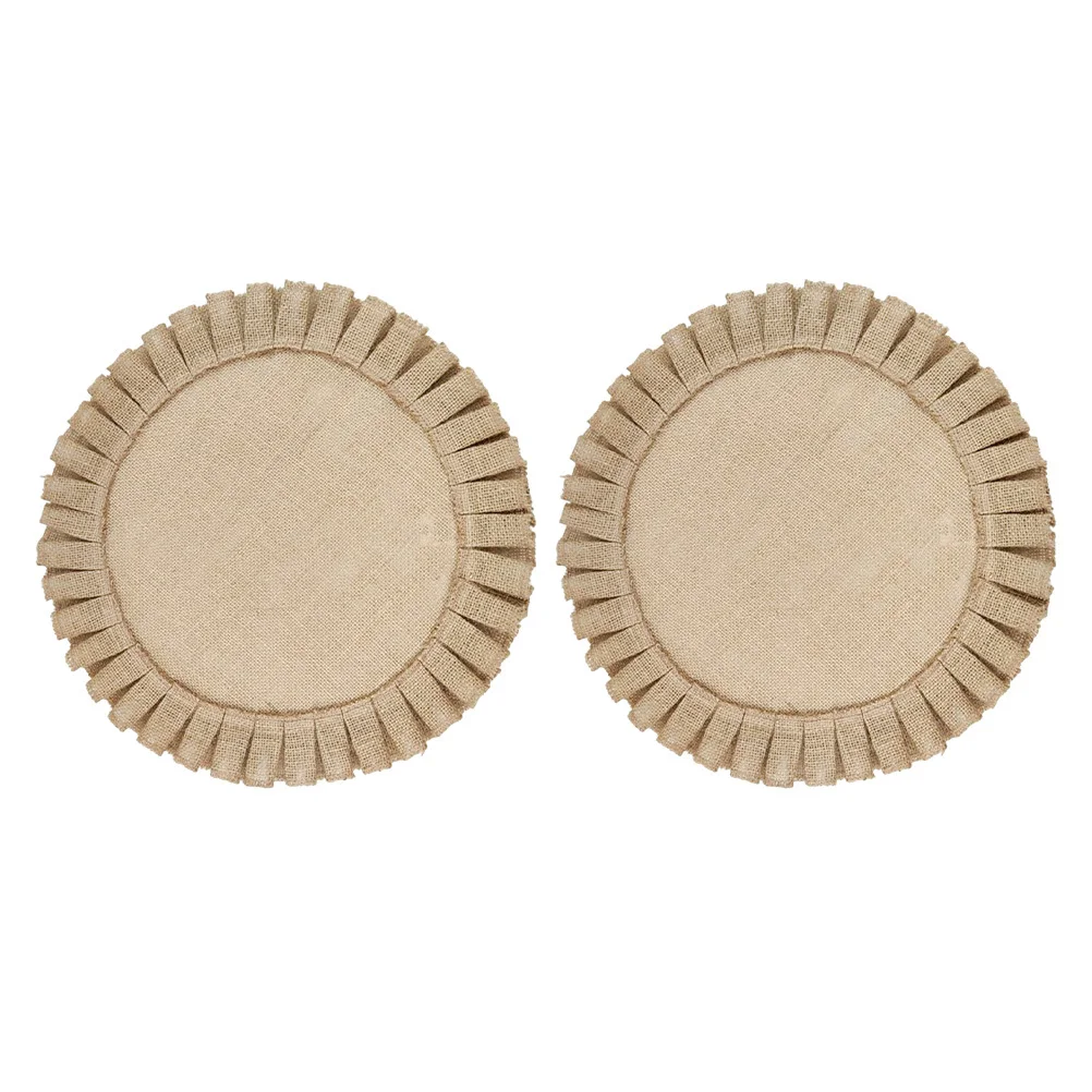

2Pcs Round Jute Placemats Exquisite Fashionable Insulated Table Mats for Cozy Atmosphere Round Placemats Decorative Place Mats