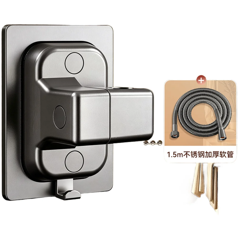 360 Degree Swivel Shower Bracket Constructed from ABS and Optimized for Standard Showerhead No Drill Installation
