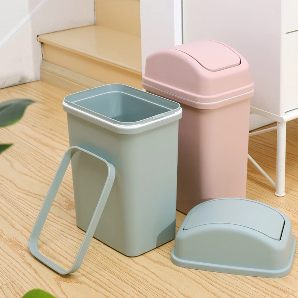 Swing Top Kitchen Trash Can - Durable Plastic Easy To Empty Swing-top Lid For Easy Best For In Kitchen Gallon Trash