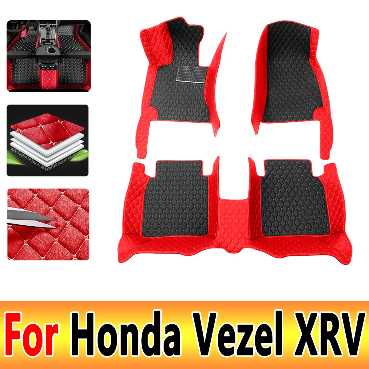 

Для Honda Vezel XRV HRV 2022 2021 2020 2019 2018 2017 2016 2015 автомобильные коврики чехлы для стайлинга автомобильные аксессуары коврики для ног