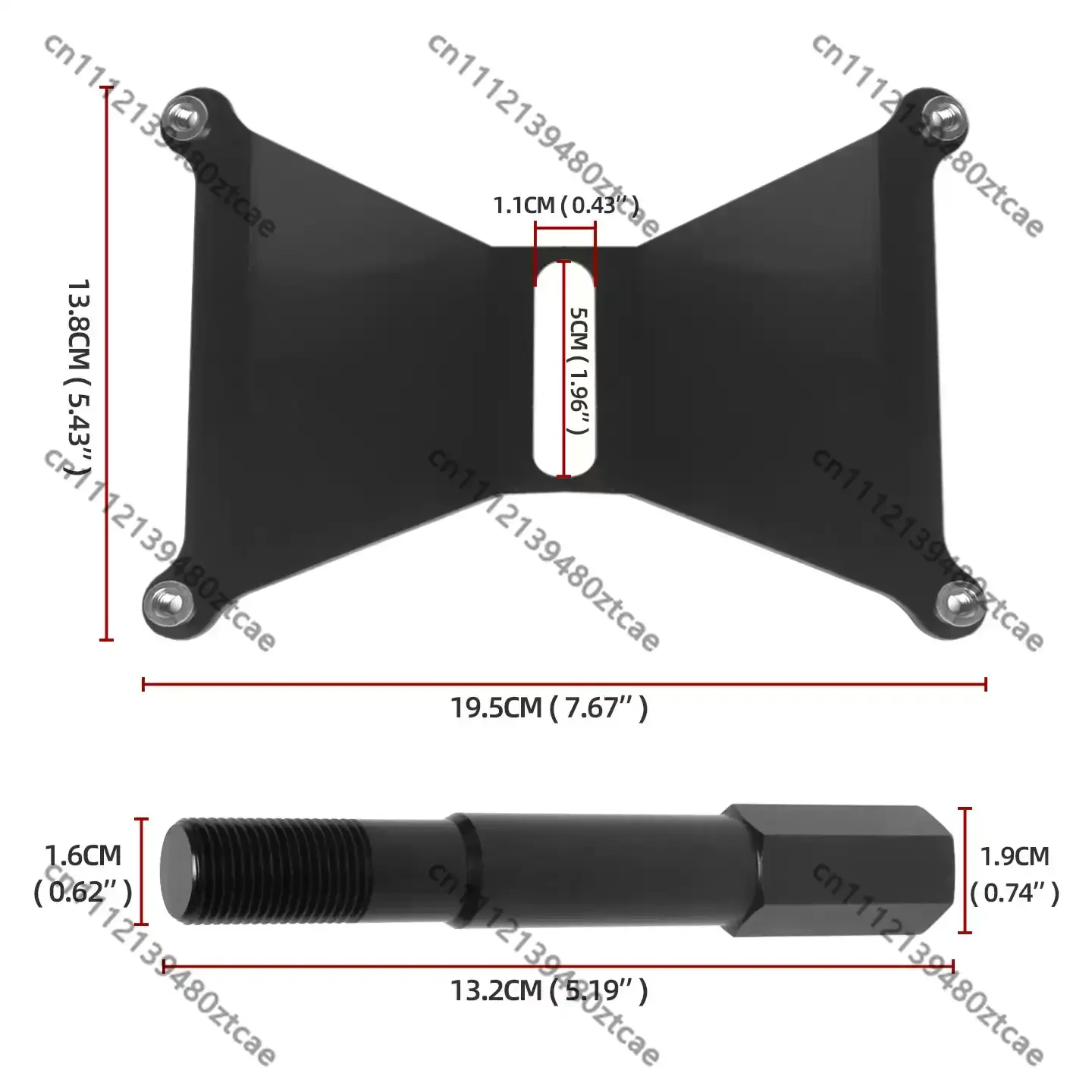 Automobile Exterior Spare Part Tow‑Hook Type License Plate Mounting Relocate Bracket Assembly