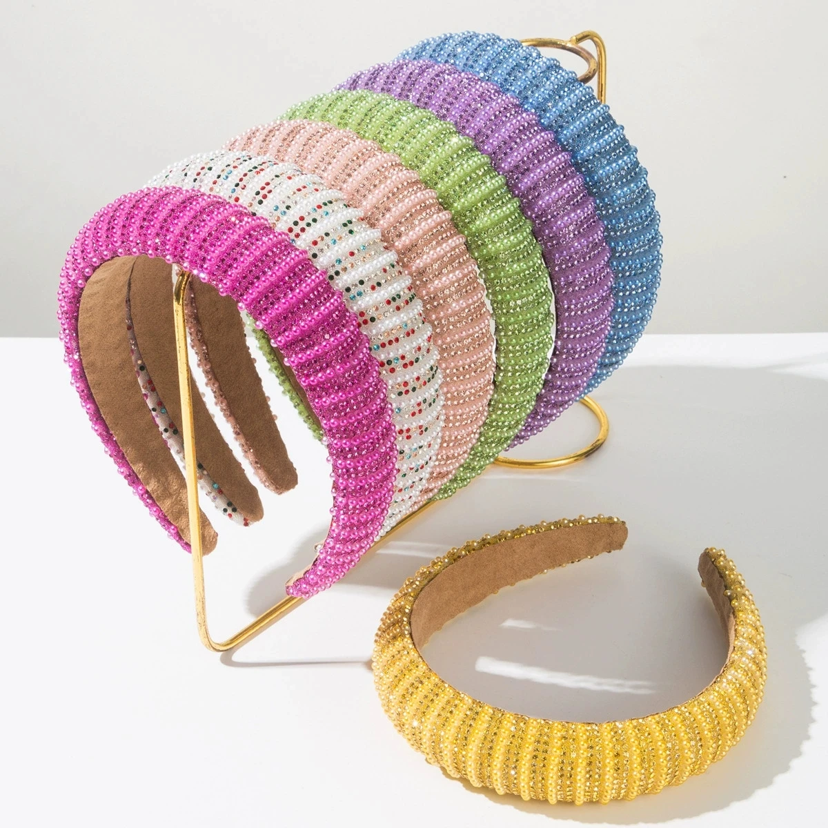 

Новые роскошные блестящие повязки на голову со стразами для женщин, элегантный обруч для волос в стиле барокко с драгоценными камнями, модные повязки для волос, аксессуары для волос