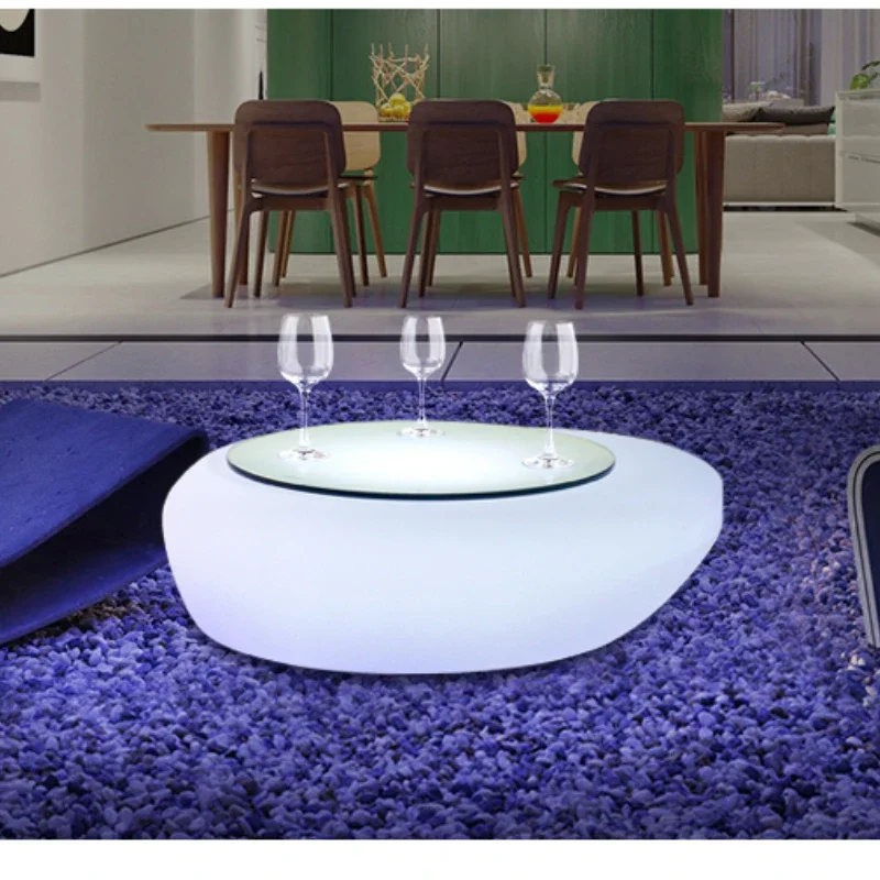 Leisure Luminous KTV Card Sofa Combination Led Luminescent Colorful Bar Table and Stool Bar Furniture