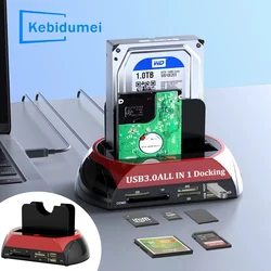 Dual Slots USB3.0 To 2.5/3.5 Inch SATA SSD HDD Docking Station with HUB Reader IDE Type C USB2.0 Hard Drive Enclosure Adapter