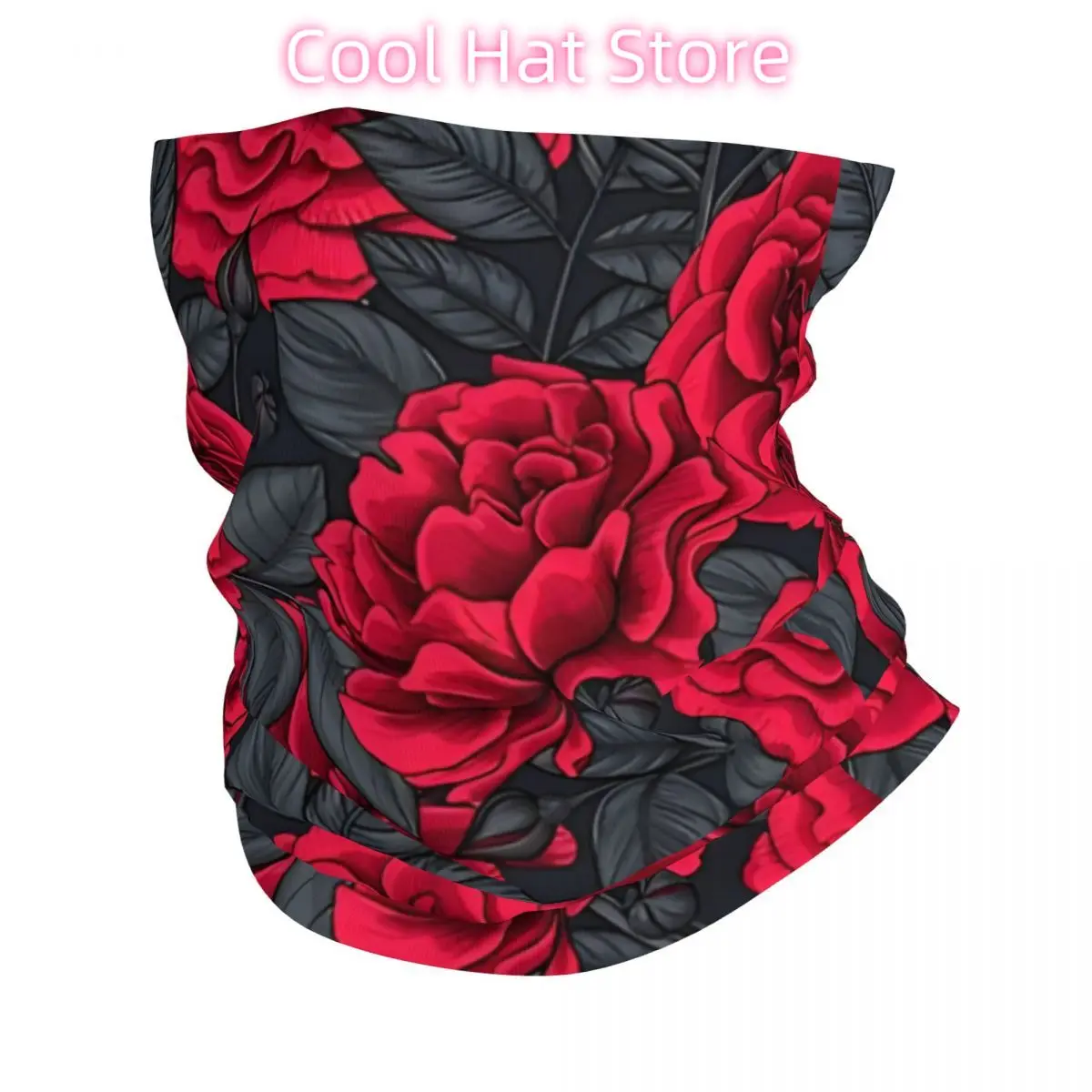 Red Roses Bandana Neck Cover Printed Wrap Scarf Multi-use Cycling Riding for Men Unisex Thin