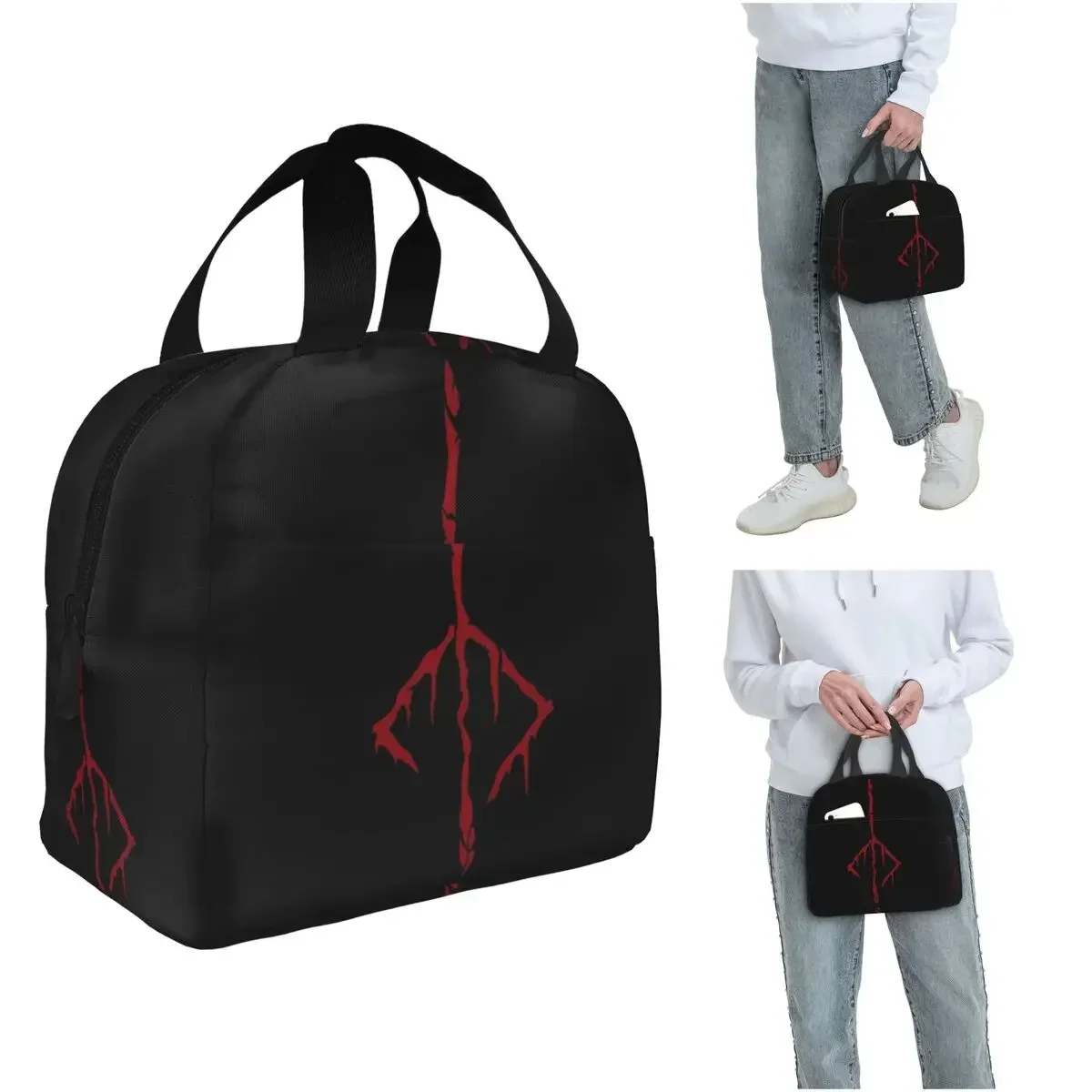 Bloodborne Hunter's Mark Insulated Lunch Bag for Women Children Portable Food Boxes Thermal Lunch Box Tote