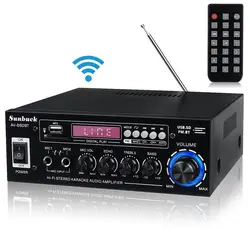 SUNBUCK AV-660BT/AK370 BT5.0 Sound Amplifier Home Car Theater Audio Amplifier 110V/220V Support EQ FM SD USB 2 Mic AK370 12V Amp