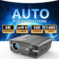 Caiwei A9T 4K Home Theater Beam Projector for Movie Wifi Android Daytime PK Laser DLP Auto-focus Smart 1400 ANSI Projectors
