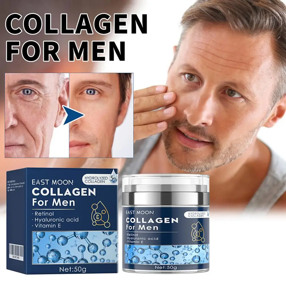 50g 6-in-1 Men Facial Moisturizer Cream Hydrating Revitalizing Collagen With Cream Anti Skin Particle & Face Wrinkle Care A D7F1