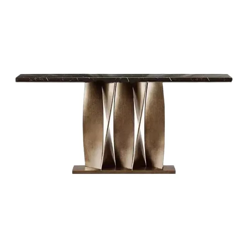 

Simple modern marble observation deck, entrance deck stainless steel bronze entrance small apartment light