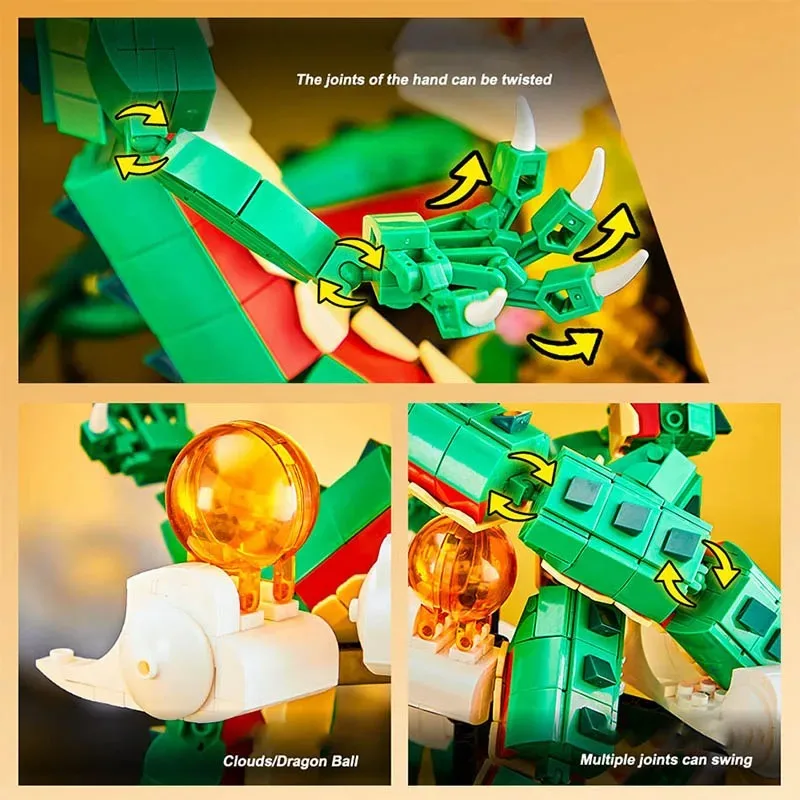 1826PCS MOC Dragon Japanse Anime Karakter Bricks Model Ballen Bouwstenen Ideeën Collectie Puzzy Speelgoed Cadeau Voor Kinderen jongen