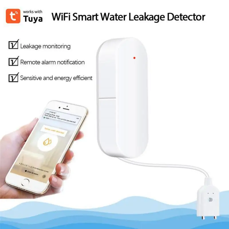 Датчик утечки воды Tuya Wi-Fi, сигнализация об утечке воды, автоматизация умного дома, защита жилых помещений, приложение Smart Life