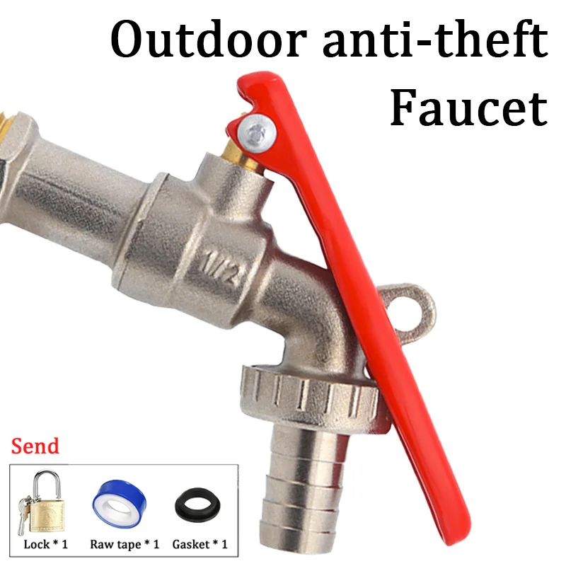 

Outdoor Anti-theft Faucet 1/2 Brass Anti-freezing High Flow Rate Garden/Balcony Household Multi-functionThreaded Faucet