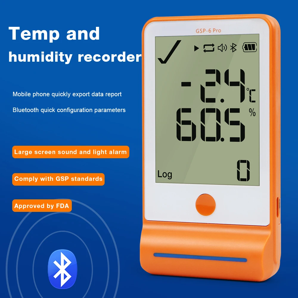 

GSP-6 Pro Bluetooth Temperature and Humidity Recorder Cold Storage Transportation Real-time Monitoring Temperature Data Logger