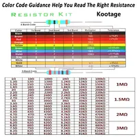 300/600pcs 1% Resistor Set Resistance 1/4W Metal Film Resistors Kit 10Ohm ~1M Ohm 30Values Electronic Components Kit 2