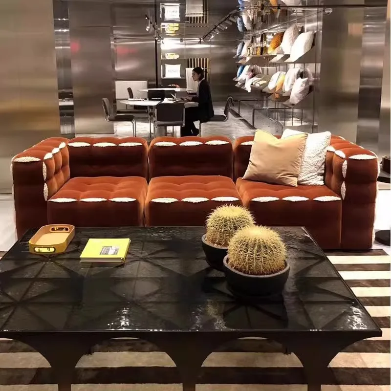 

Sofa creative art medieval cream wind new burst pulp clothing store fabric single sofa chair
