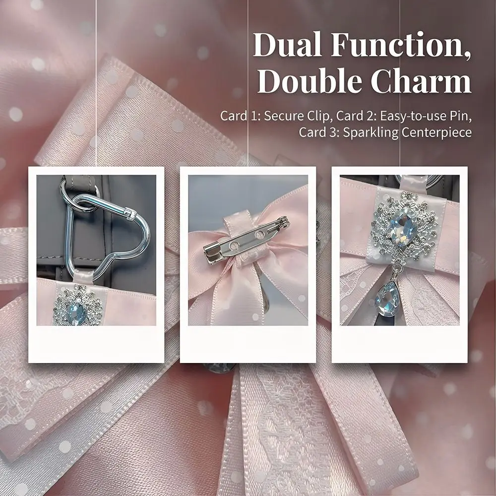 Premium Double Layer Ribbon Itabag Pendant Bow Design Handmade Itabag Decor Keychain Kawaii Crystal Design Anime Periphery Gifts