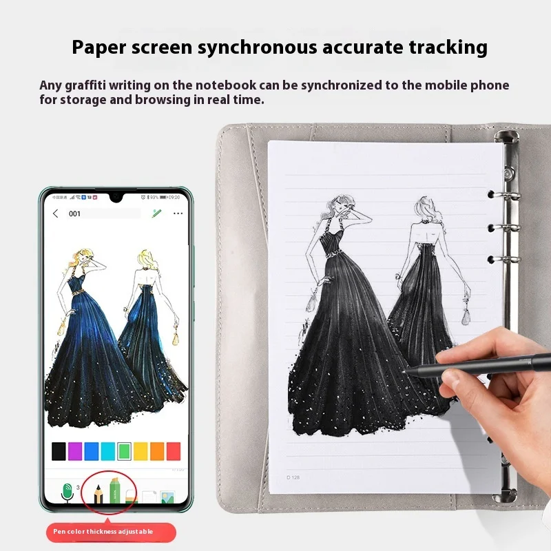 Intelligent charging notebook multifunctional paper screen synchronous drawing loose leaf notebook high-end business gift