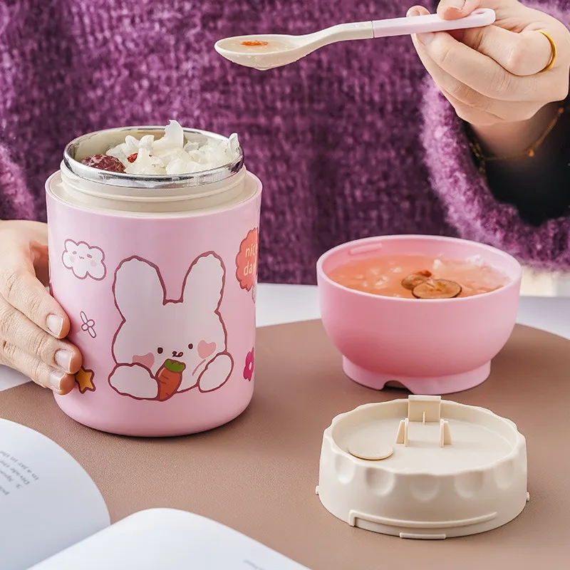 

Breakfast 304 Stainless Steel Foam Insulated Soup Warm Cups Students and Office Staff Will Bring Bowl LIDS Mate Gaiwan Set