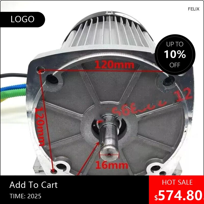 

080808NEW Бесщеточный двигатель Высокоскоростной двигатель 1500 Вт 1800 Вт постоянного тока 60 В / 72 В без коробки передач Электрический автомобиль Модификация электромобиля