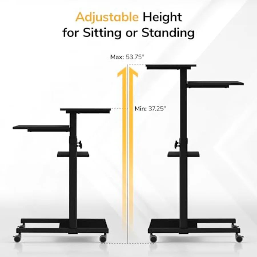 Mobile Computer Cart with Monitor Mount for Screen up to 32