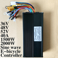 36V 48V 52V 1500W 2000W brushless motor controller 40A sine wave three mode controller for electric bicycle / e-bike /motorcycle