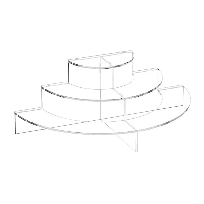 ABJS Acrylic Display Stand,Clear Acrylic Legs Half Moon Server Cupcake Dessert Stand for Display or Collections